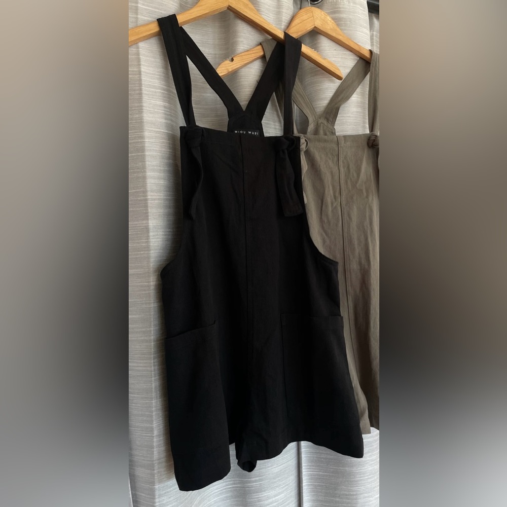 Miou Muse Black Overall Shorts